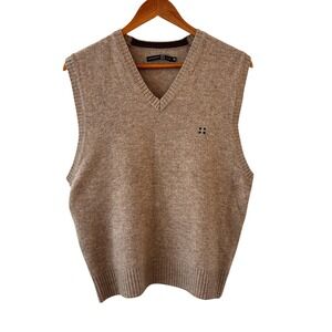 University Club Sweater Vest Mens Size M 100% Wool Academia‎ V Neck Preppy